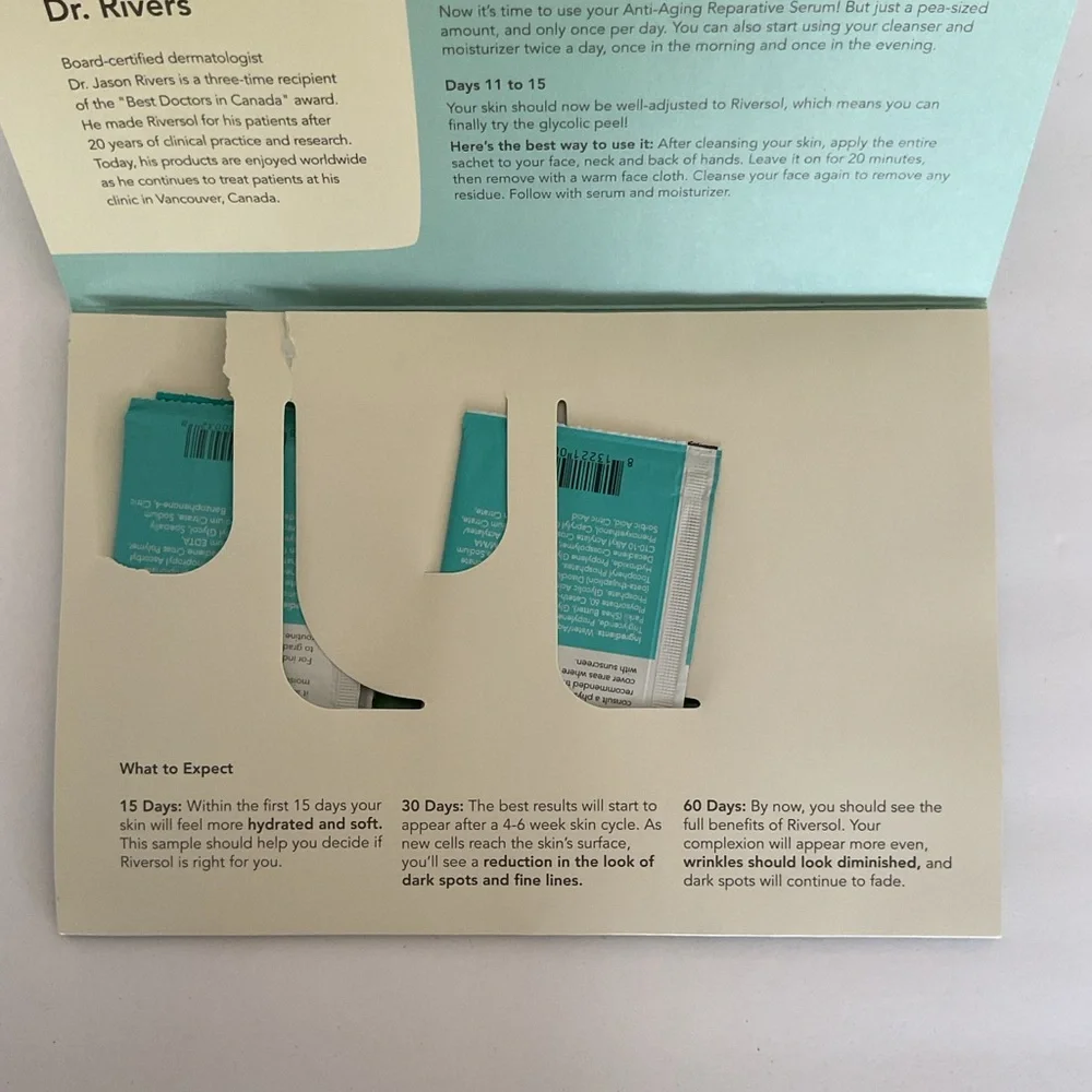 Riversol 15 Day 9 piece Anti Aging Sample Kits Lot of 2